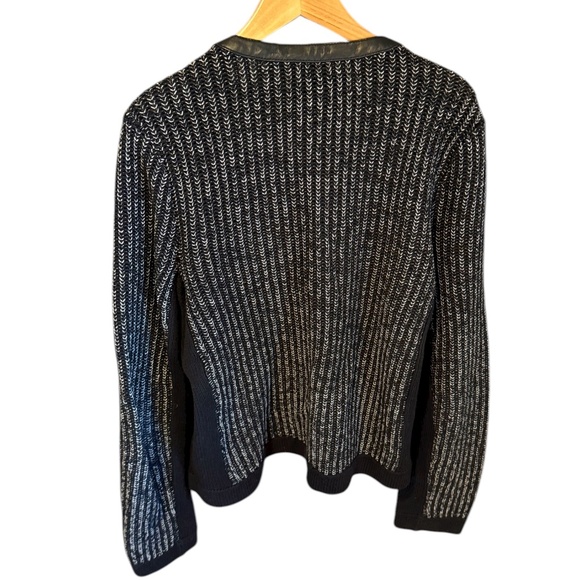 rag & bone Knit Zip Jacket with Leather Trim | Large - Picture 4 of 6